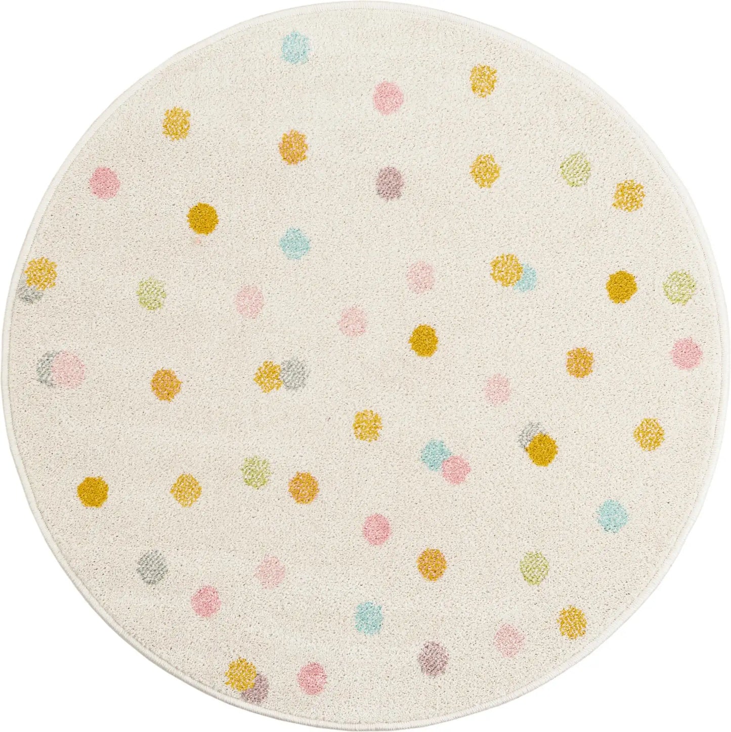 Ivory Polka Dot Round Rug