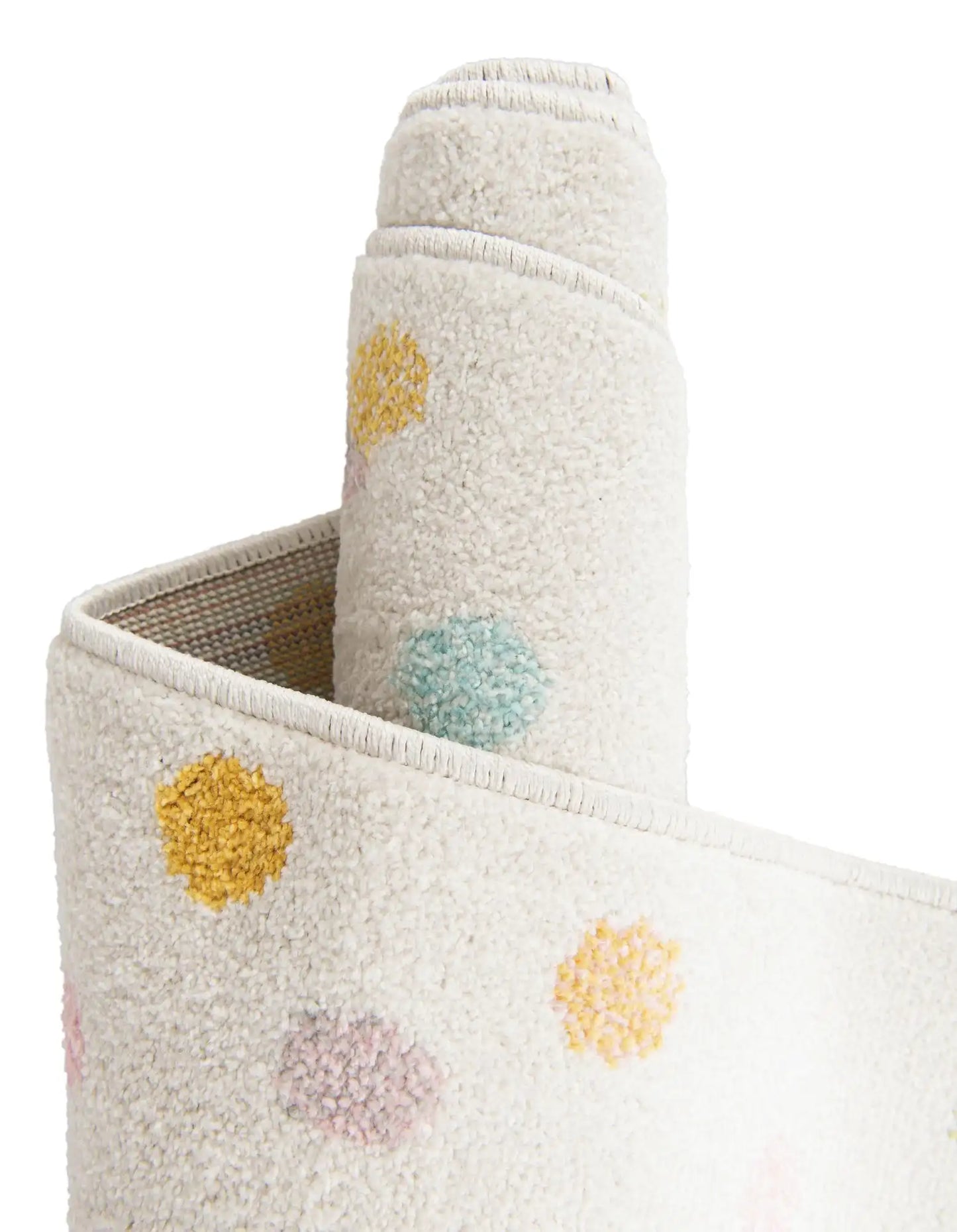 Ivory Polka Dot Round Rug