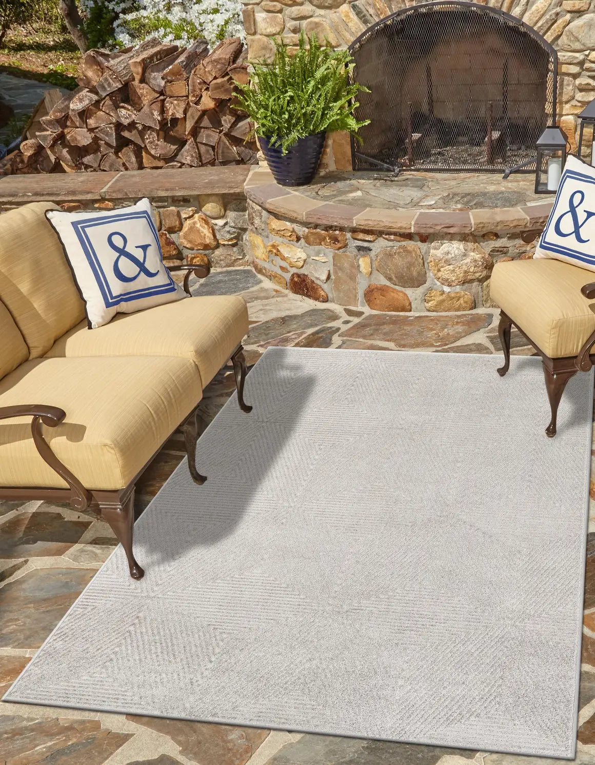 Gray Sabrina Soto Indoor/Outdoor Rectangle Rug