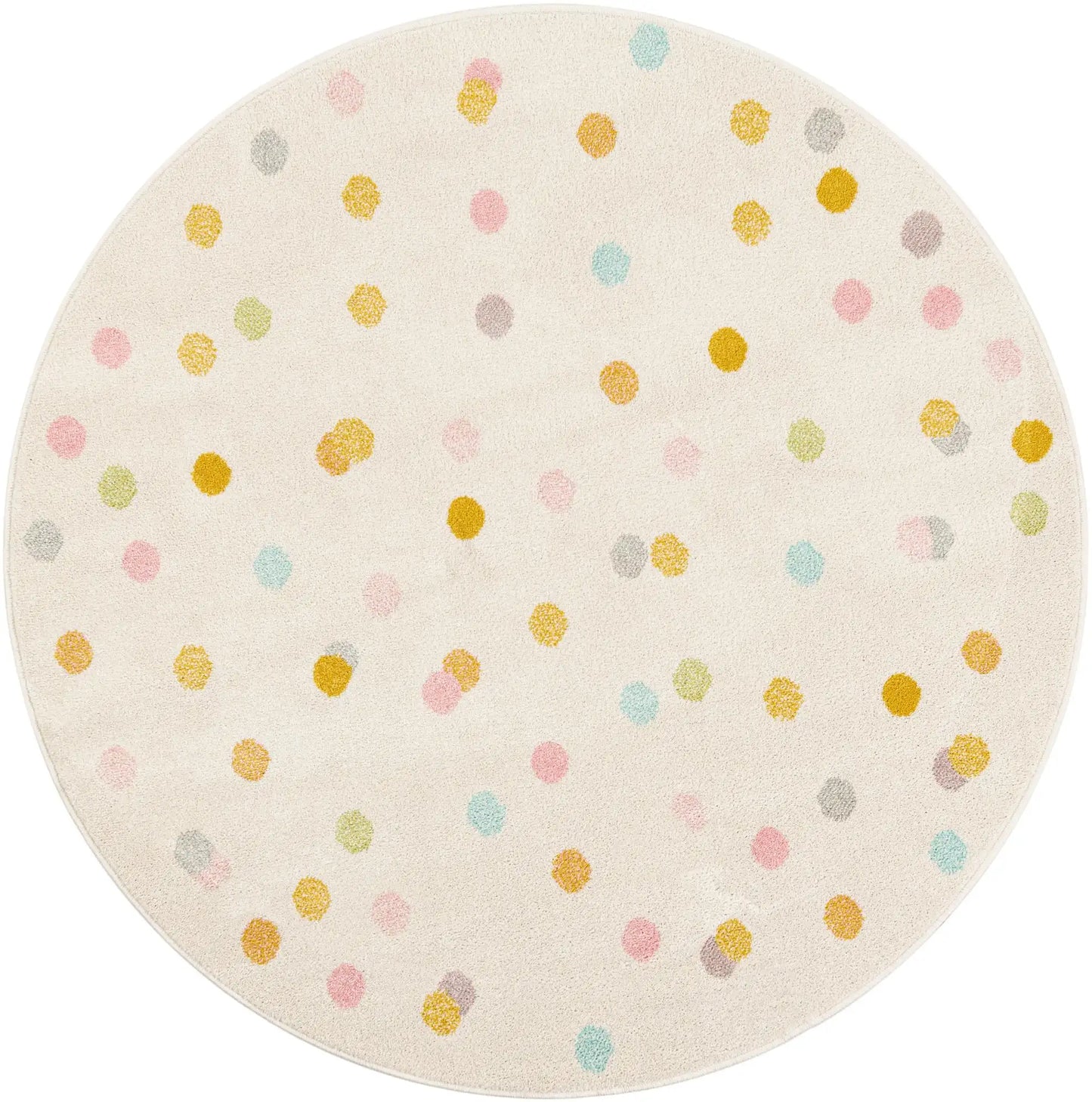 Ivory Polka Dot Round Rug