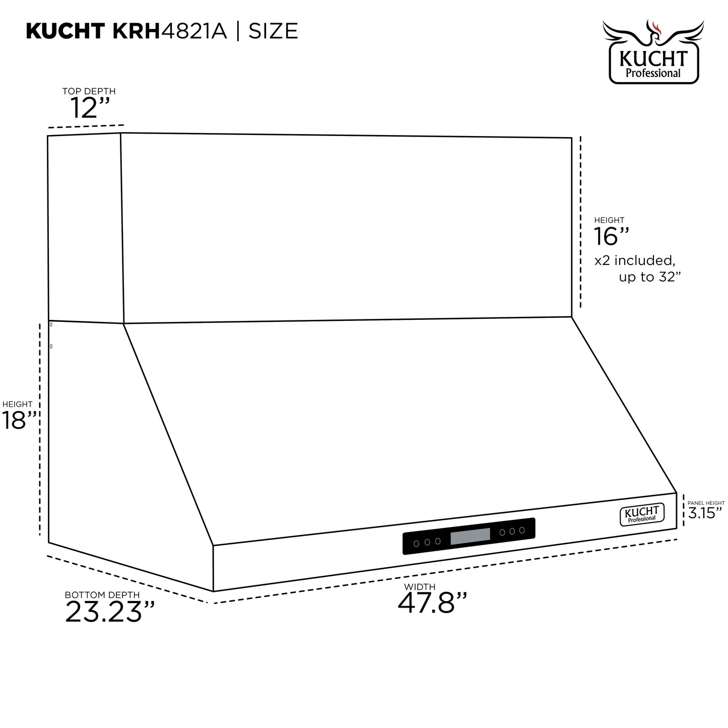 Kucht Wall Mounted Color Range Hood KRH4821A