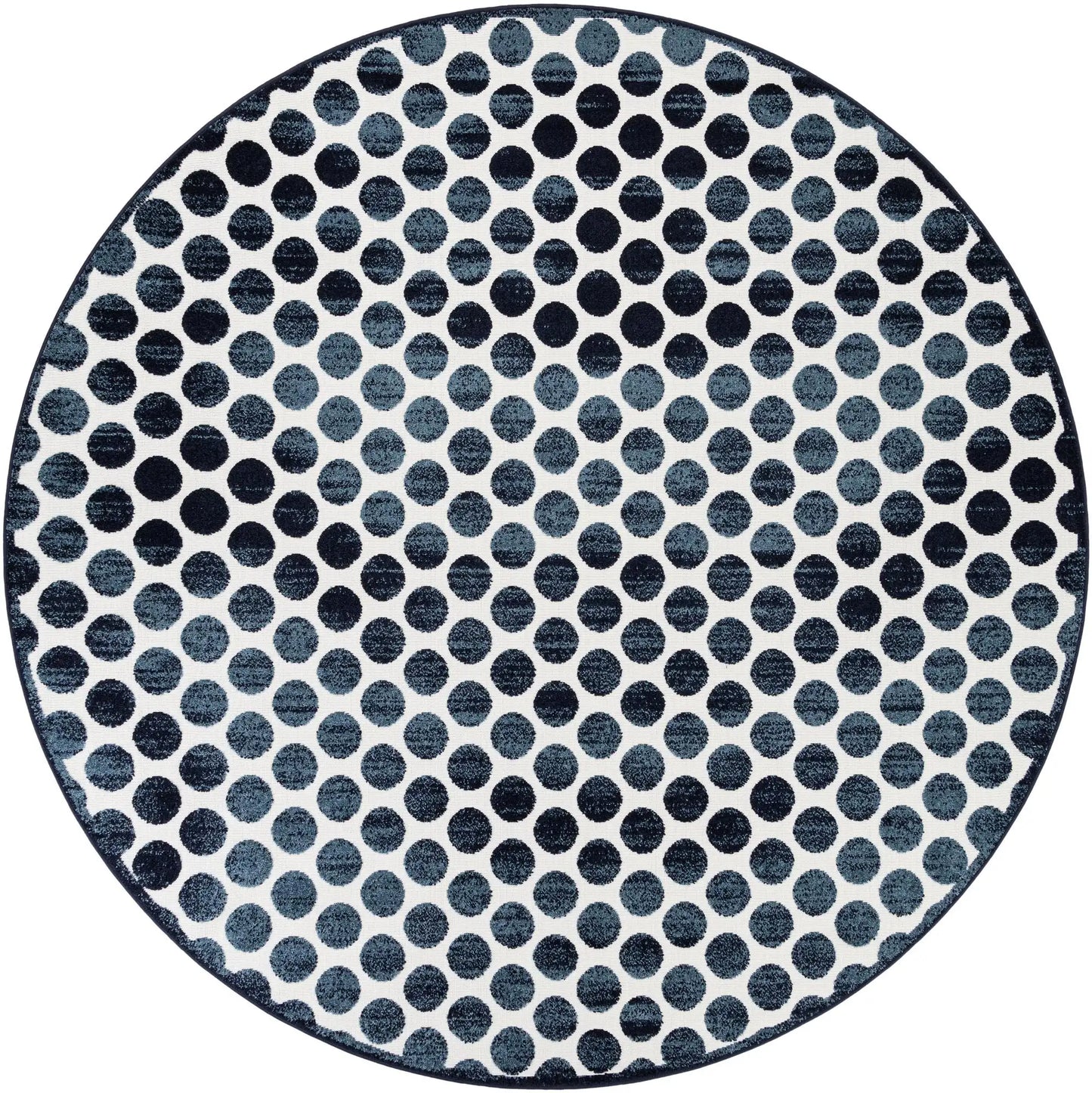 Gray Sabrina Soto Indoor/Outdoor Round Rug with Circles