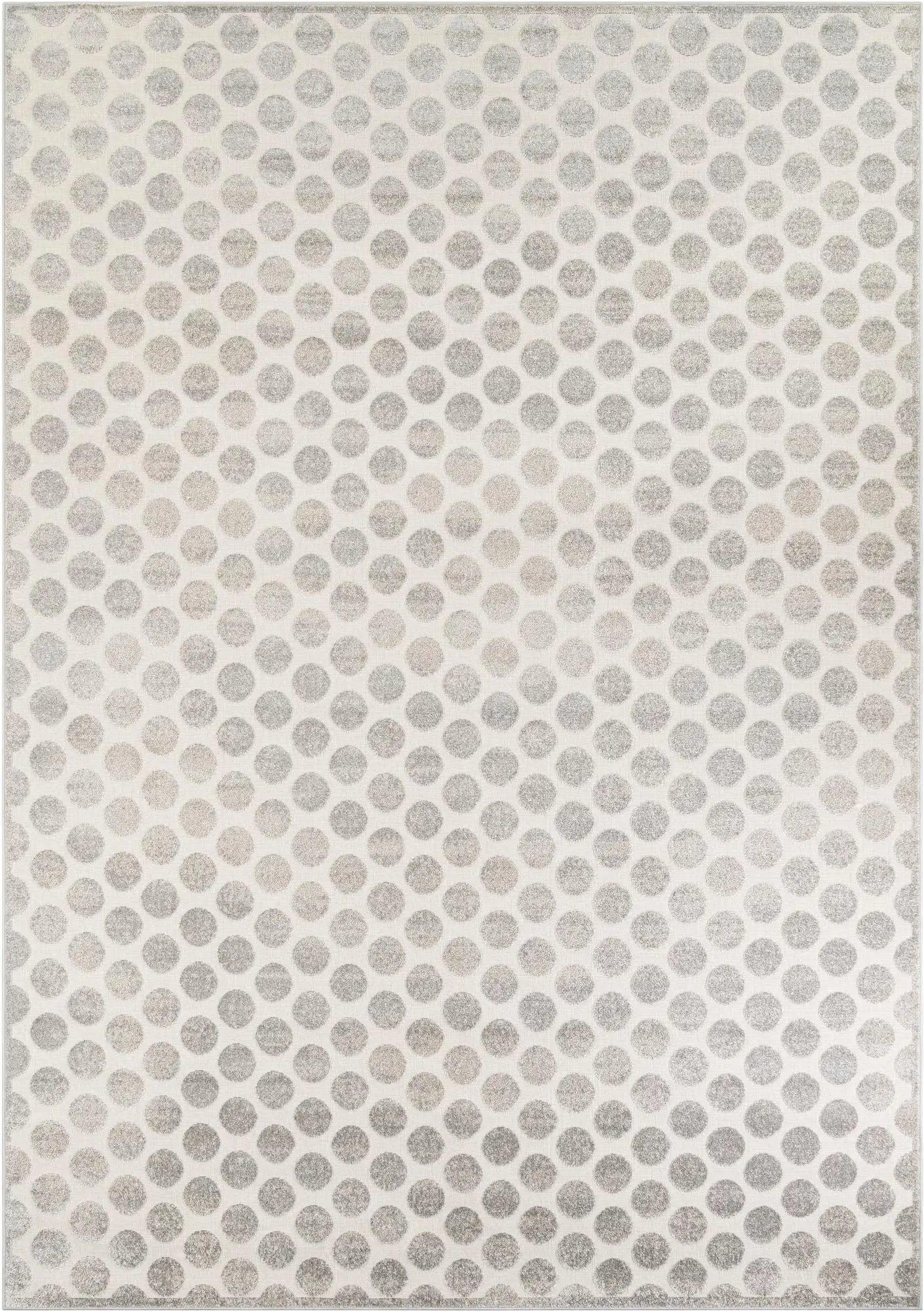 Gray Sabrina Soto Outdoor Rectangle Rug with Circles