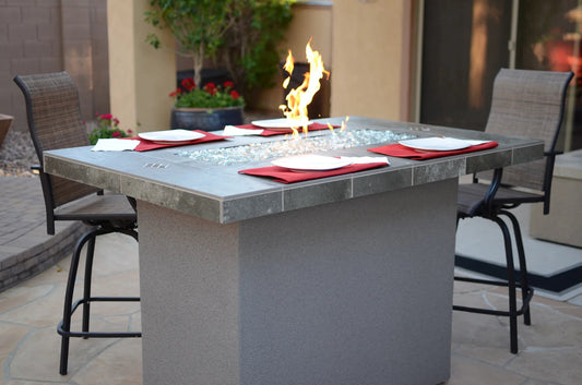 Kokomo Entertainer Bar Gas Fire Pit Table with Fire Glass