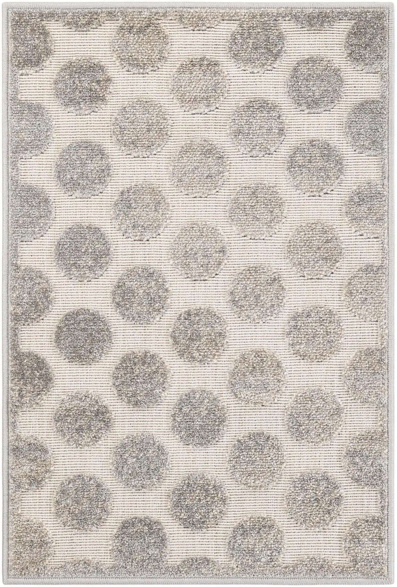 Gray Sabrina Soto Outdoor Rectangle Rug with Circles