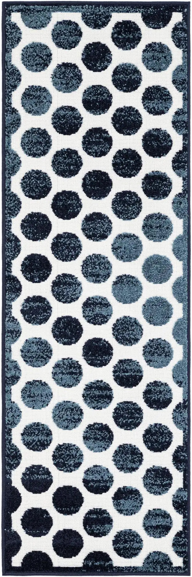 Navy Blue Sabrina Soto Indoor/Outdoor Runner Rug with Circles