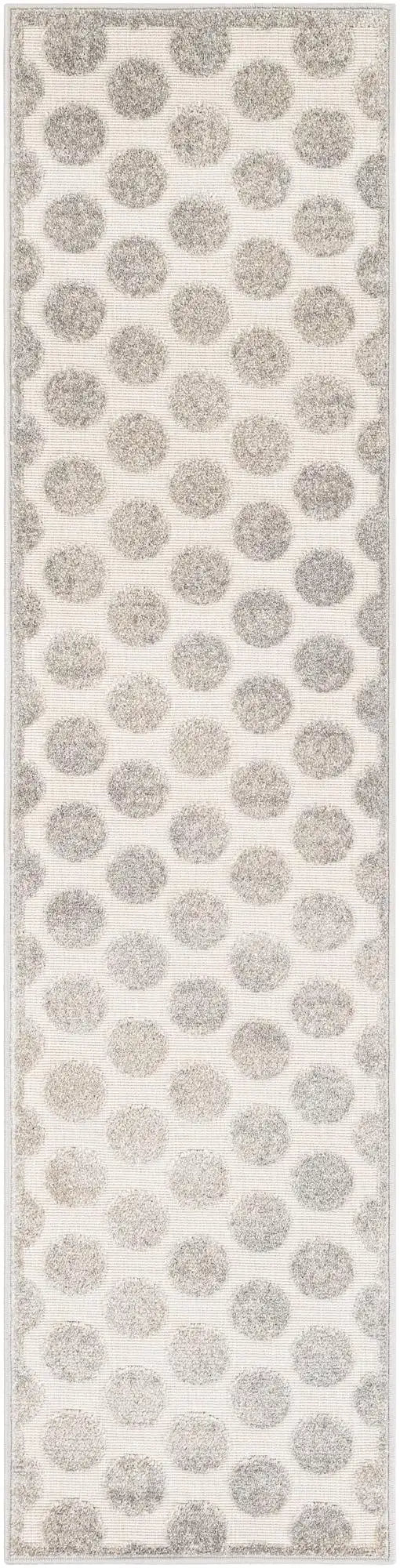 Beige and Ivory Sabrina Soto Indoor/Outdoor Runner Rug with Circles