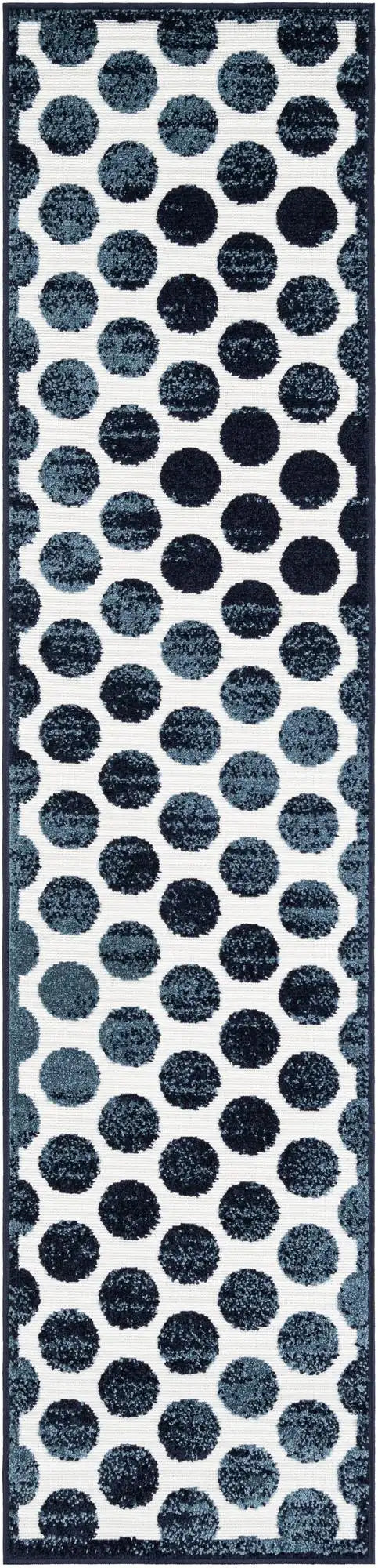 Beige and Ivory Sabrina Soto Indoor/Outdoor Runner Rug with Circles