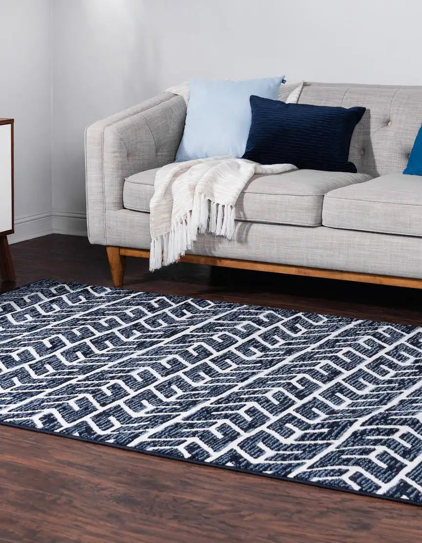 Navy Blue Sabrina Soto Indoor/Outdoor Rectangle Rug