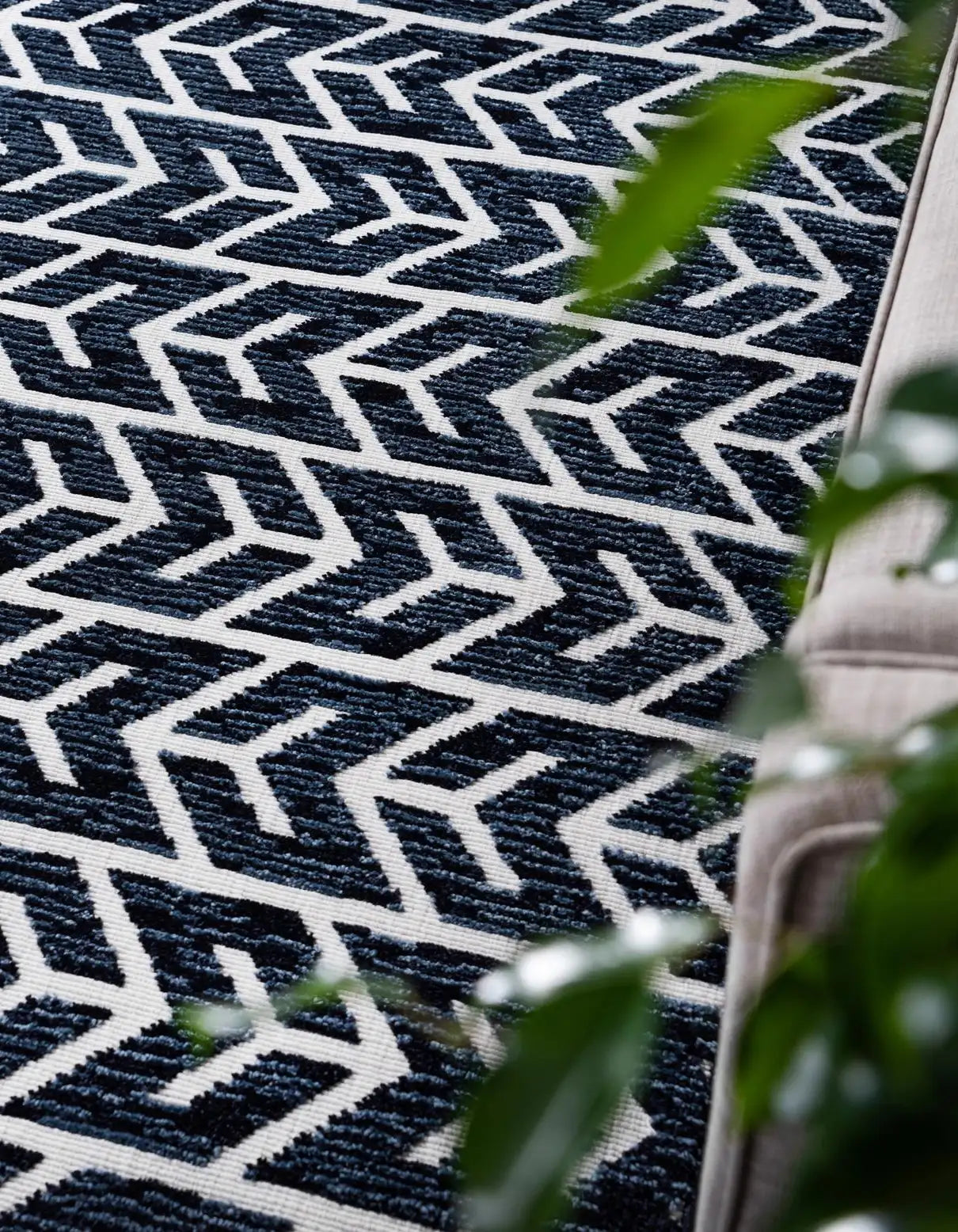 Navy Blue Sabrina Soto Indoor/Outdoor Rectangle Rug