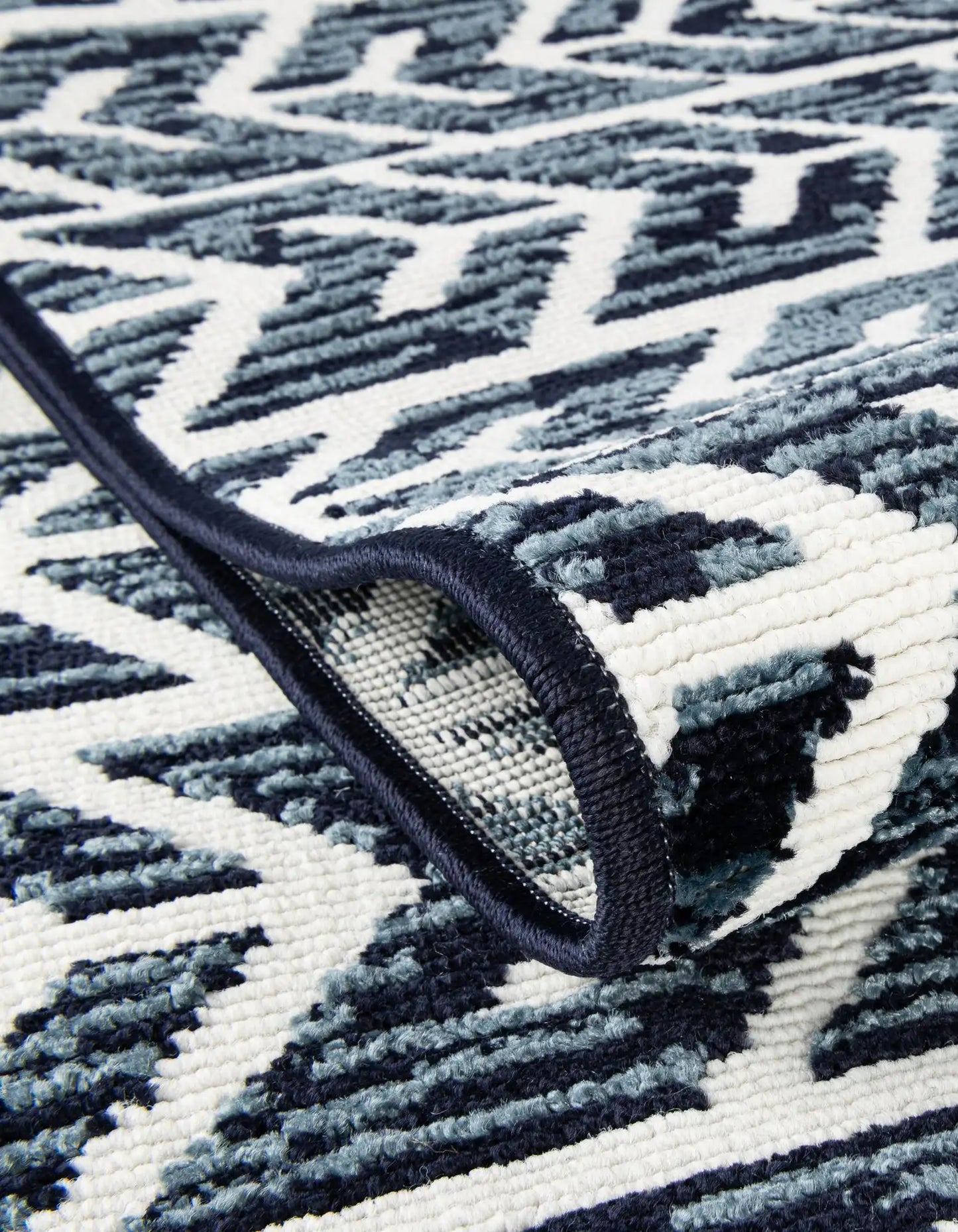 Navy Blue Sabrina Soto Indoor/Outdoor Runner Rug