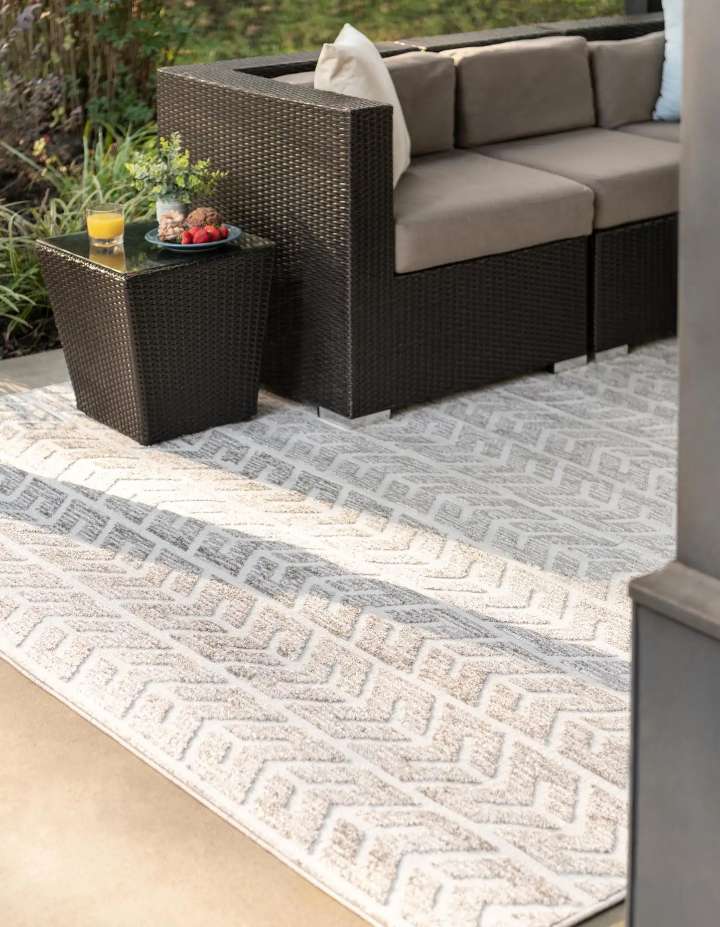 Beige Sabrina Soto Indoor/Outdoor Rectangle Rug