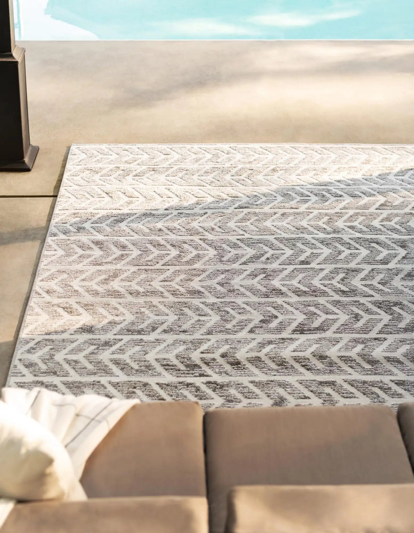 Beige Sabrina Soto Indoor/Outdoor Rectangle Rug