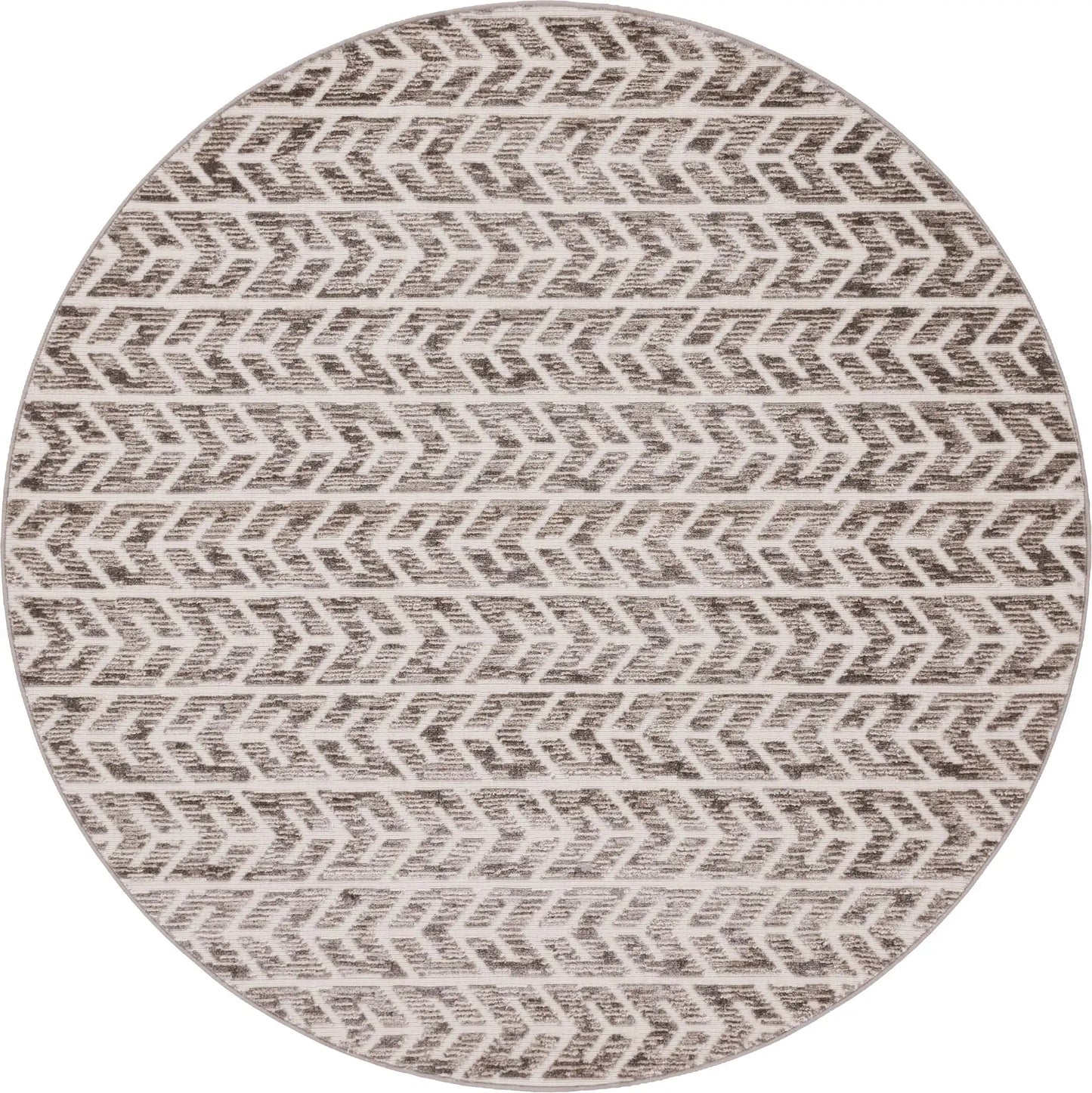 8' x 8' Beige Sabrina Soto Indoor/Outdoor Round Rug