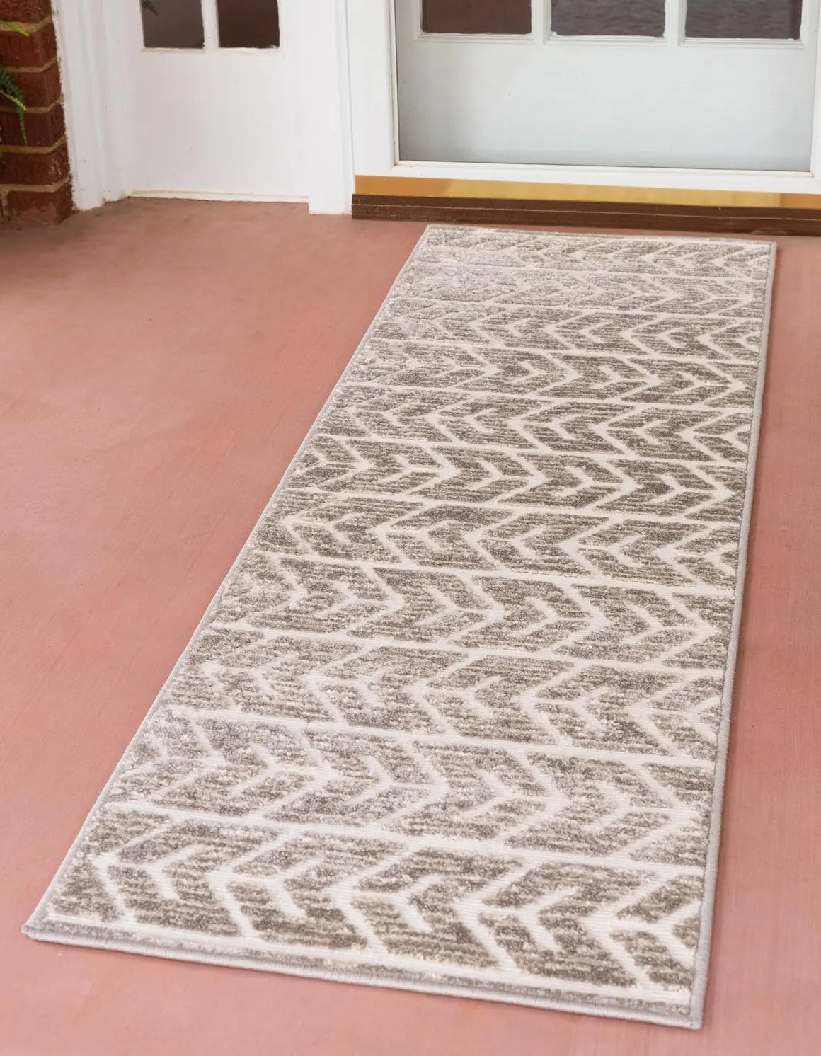 Beige Sabrina Soto Indoor/Outdoor Runner Rug