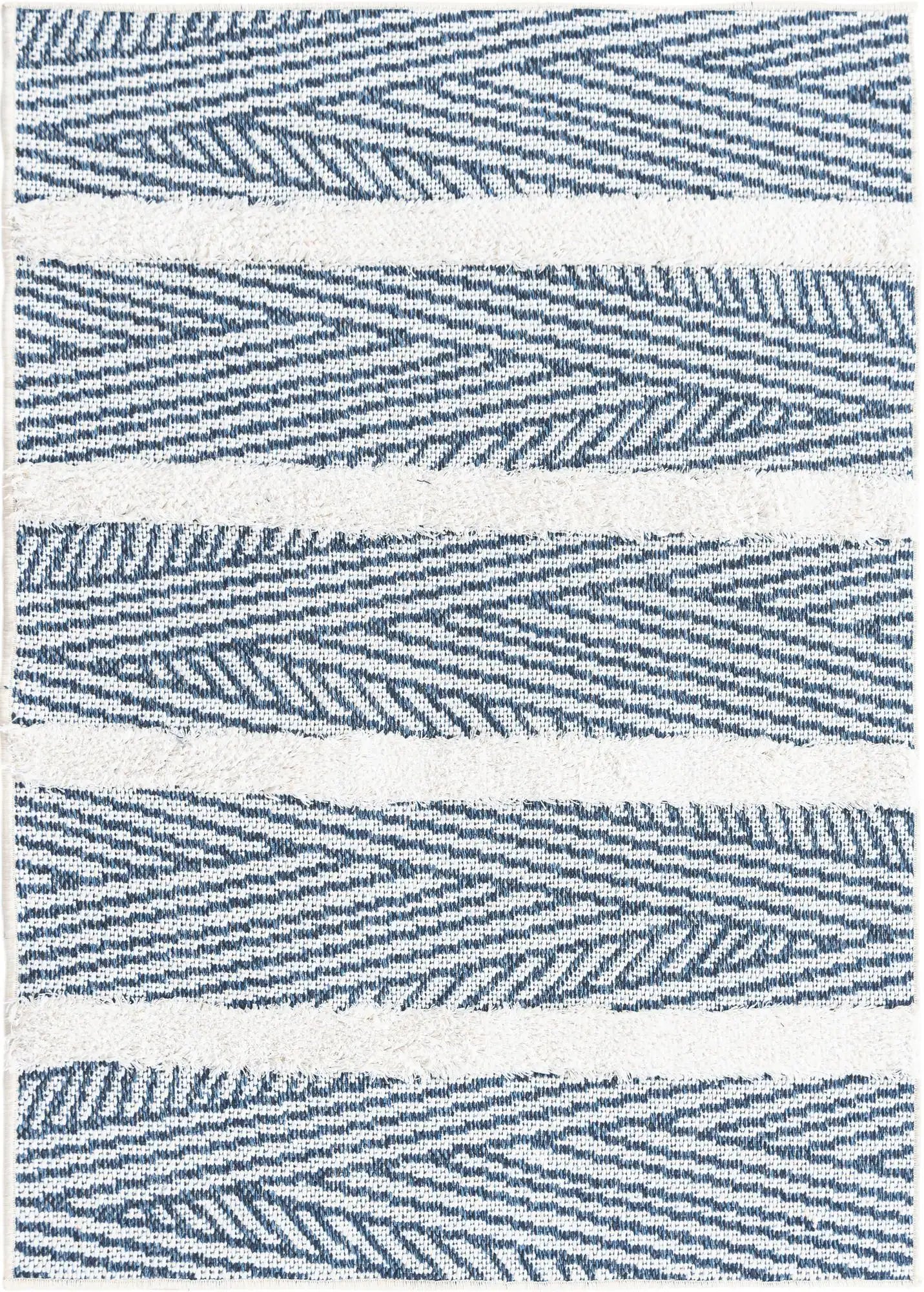 Navy Blue Sabrina Soto Casa Striped Rectangle Rug