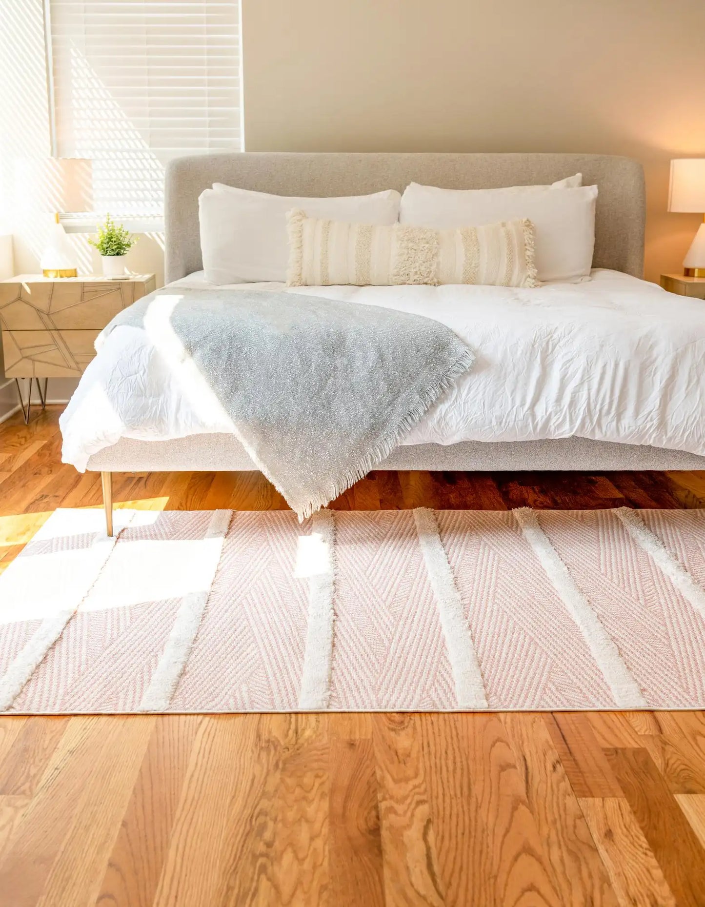 Pink Sabrina Soto Casa Striped Rectangle Rug