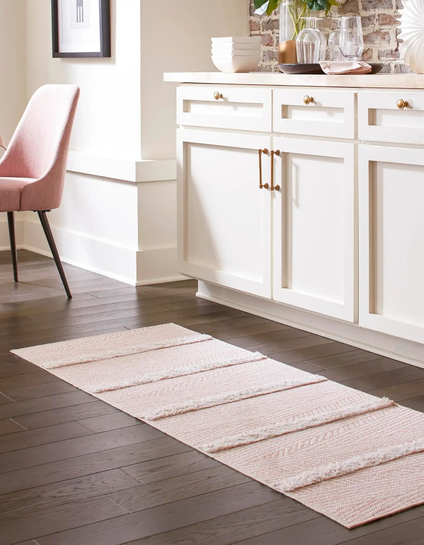 Pink Sabrina Soto Casa Striped Runner Rug