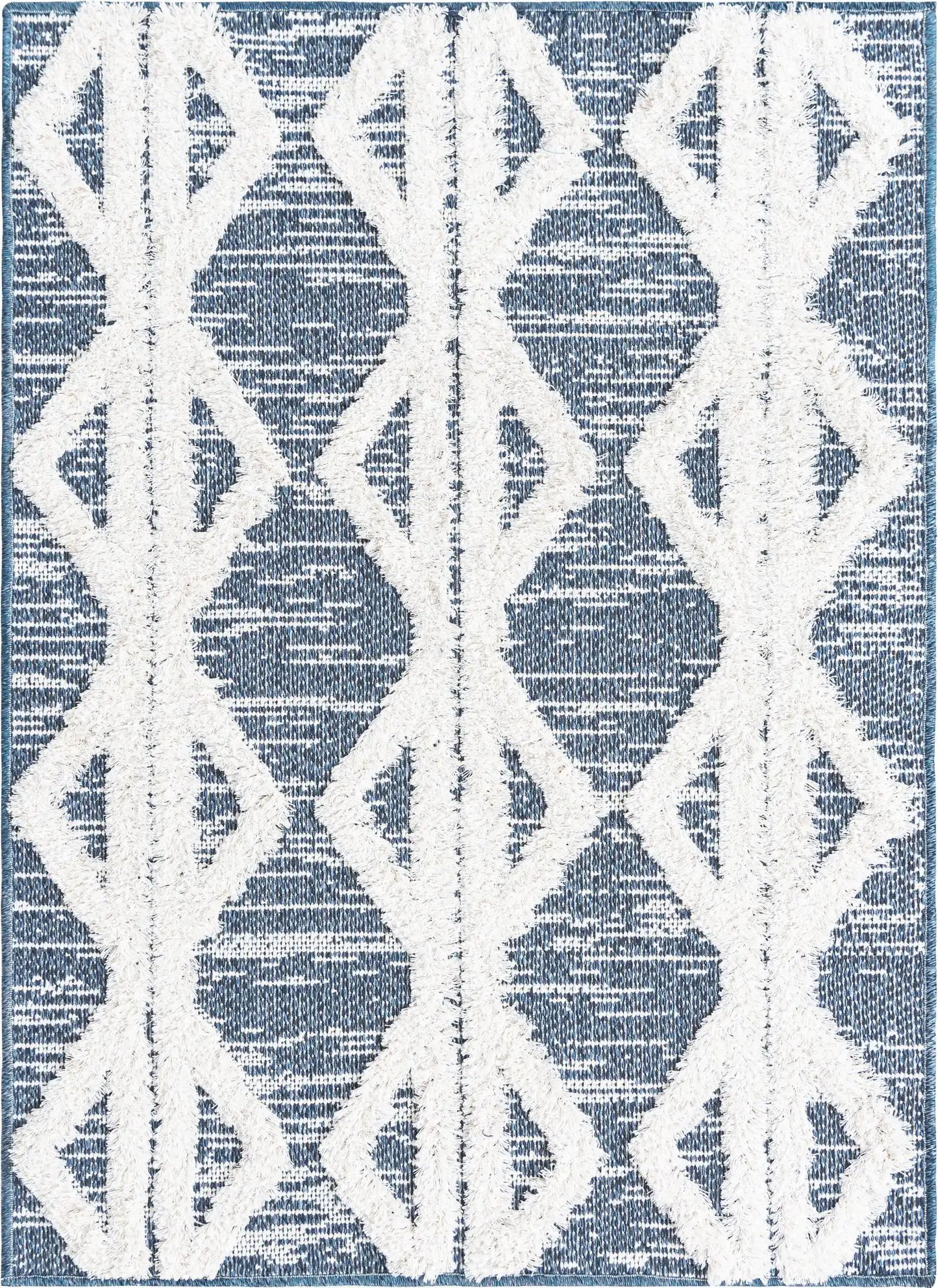 Navy Blue Sabrina Soto Casa Geometric Rectangle Rug