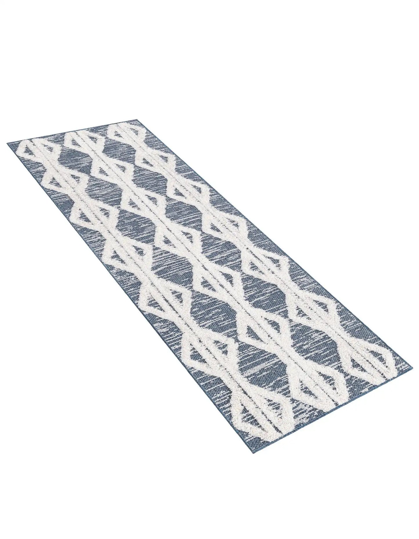 Navy Blue Sabrina Soto Casa Geometric Runner Rug