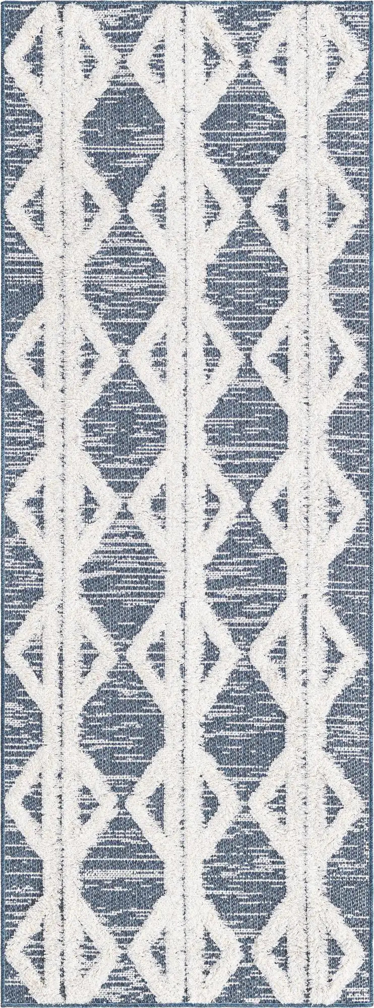 Navy Blue Sabrina Soto Casa Geometric Runner Rug