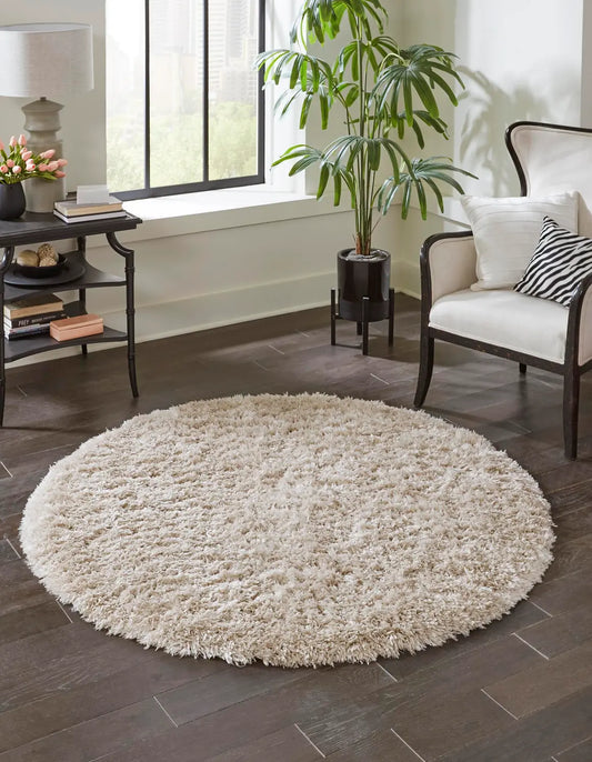 Blonde Marilyn Monroe Opulence Shag Round Rug