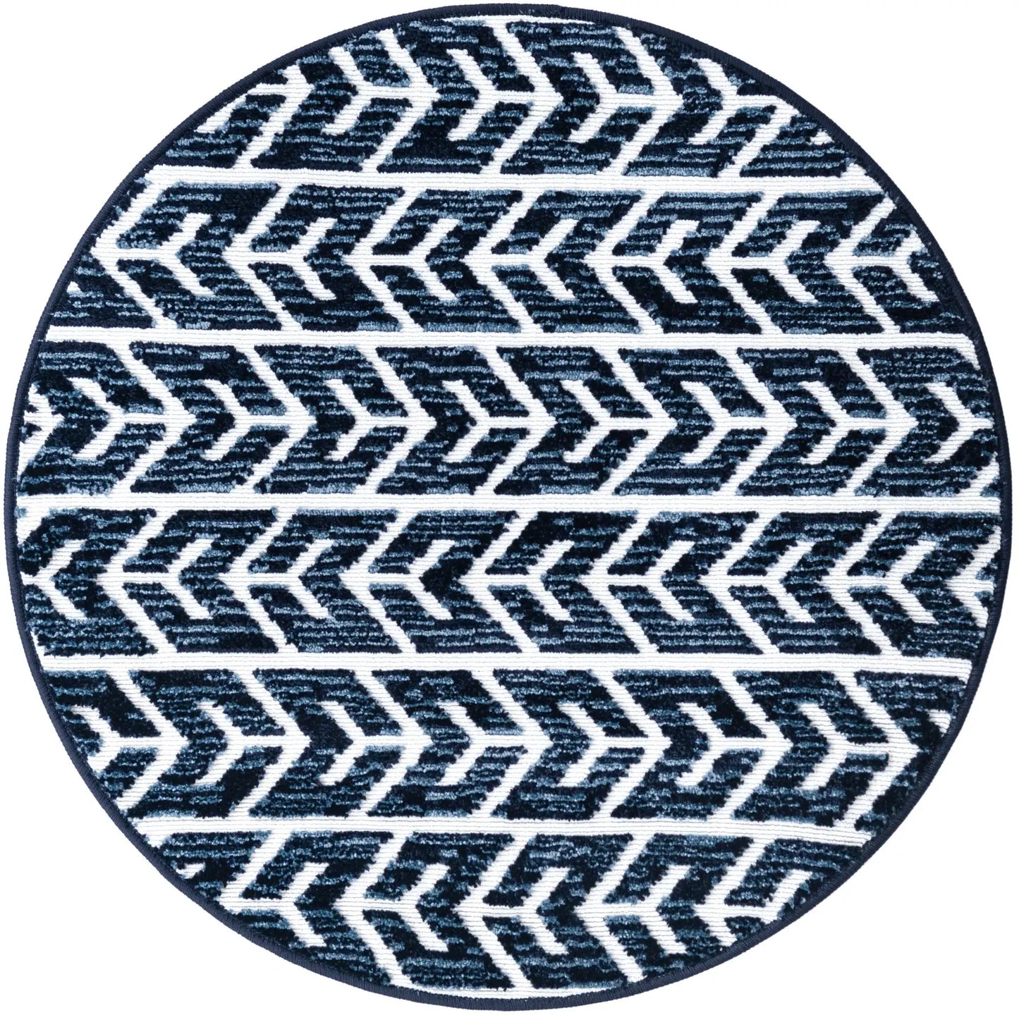 Navy Blue Sabrina Soto Indoor/Outdoor Round Rug