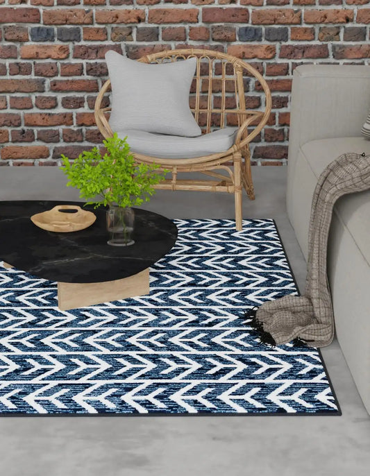 Navy Blue Sabrina Soto Indoor/Outdoor Square Rug