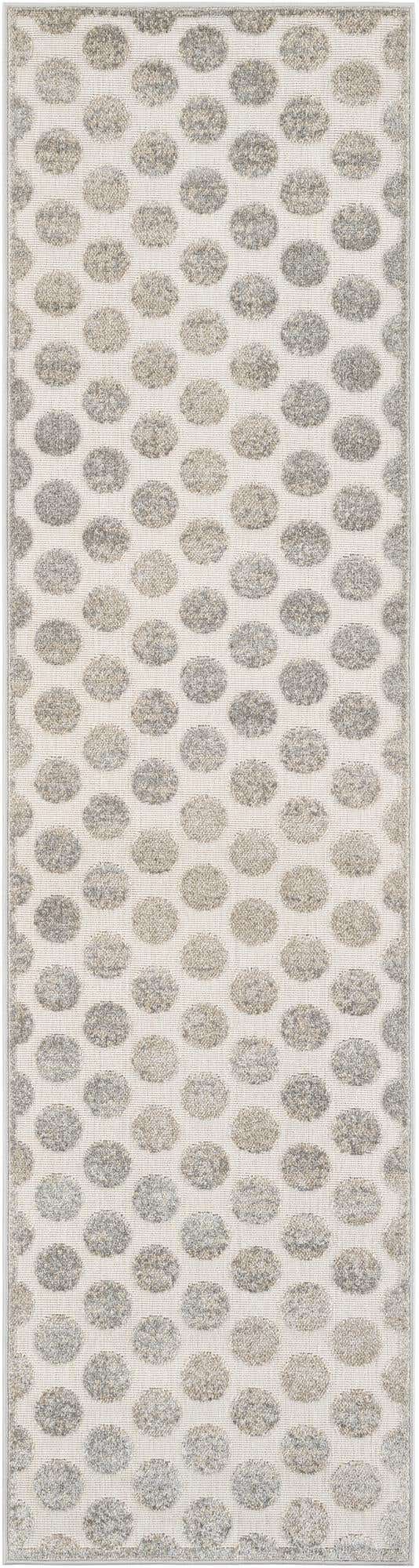 Gray Sabrina Soto Indoor/Outdoor Runner Rug with Circles