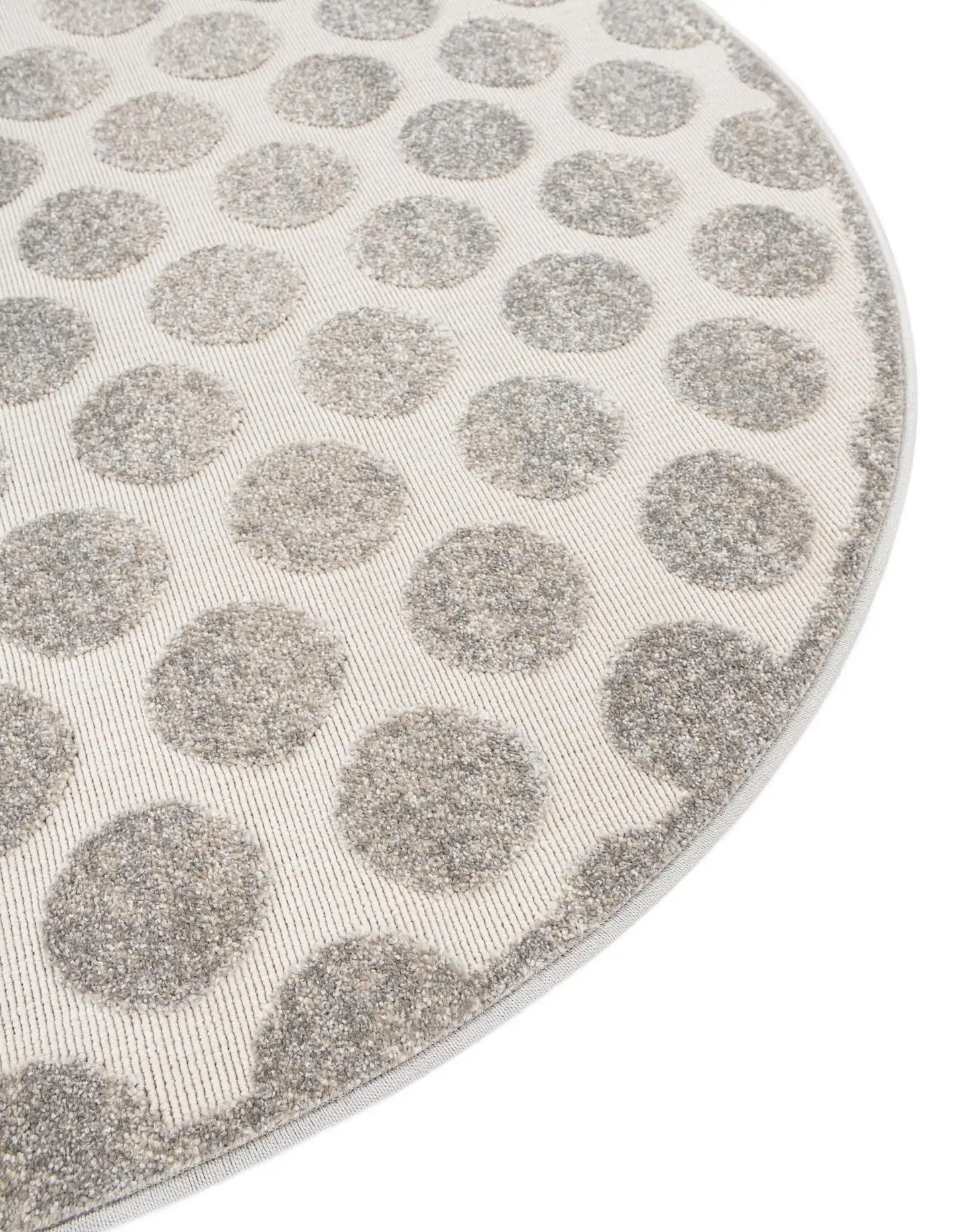 Gray Sabrina Soto Indoor/Outdoor Round Rug with Circles