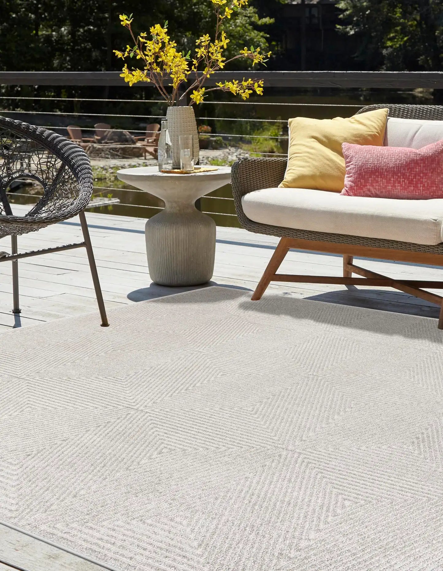 Gray Sabrina Soto Indoor/Outdoor Square Rug