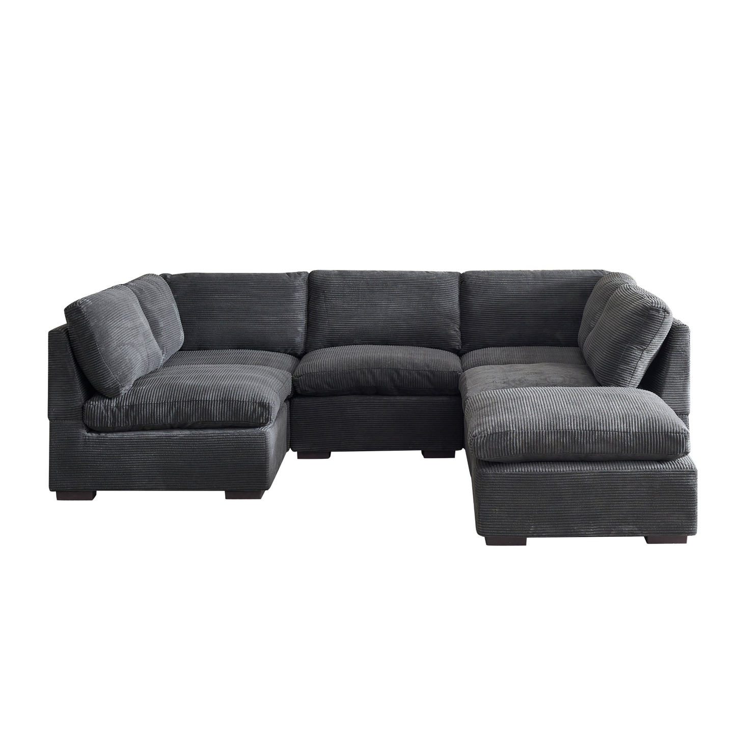 Convertible Modern Luxury Sectional Sofa Couch for Living Room Quality Corduroy Upholstery Modular Sofa Dark Grey