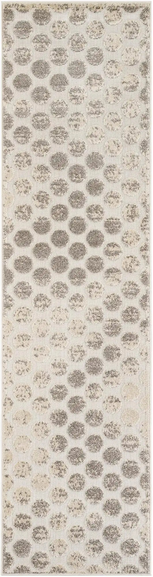 Gray Sabrina Soto Indoor/Outdoor Runner Rug with Circles