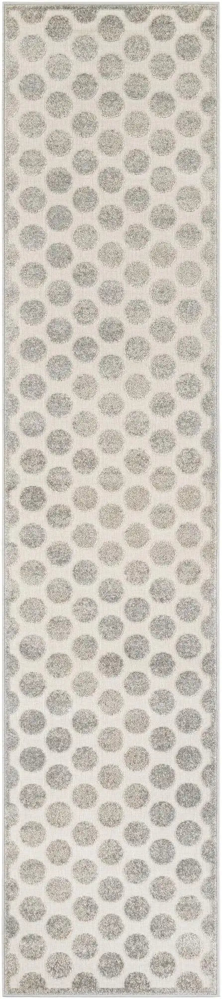 Gray Sabrina Soto Indoor/Outdoor Runner Rug with Circles