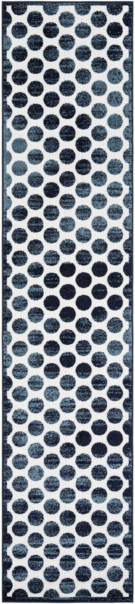 Gray Sabrina Soto Indoor/Outdoor Runner Rug with Circles