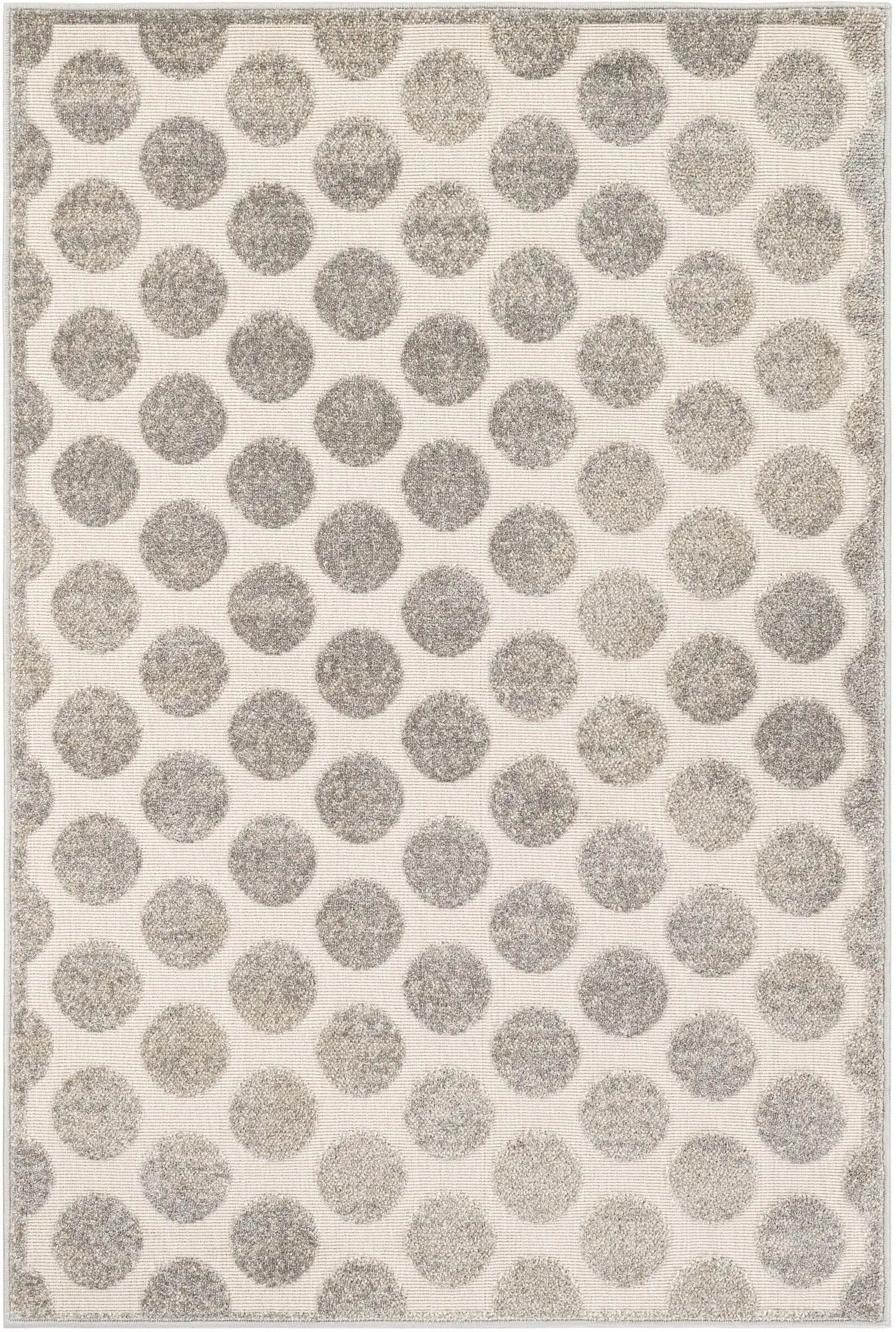 Gray Sabrina Soto Outdoor Rectangle Rug with Circles