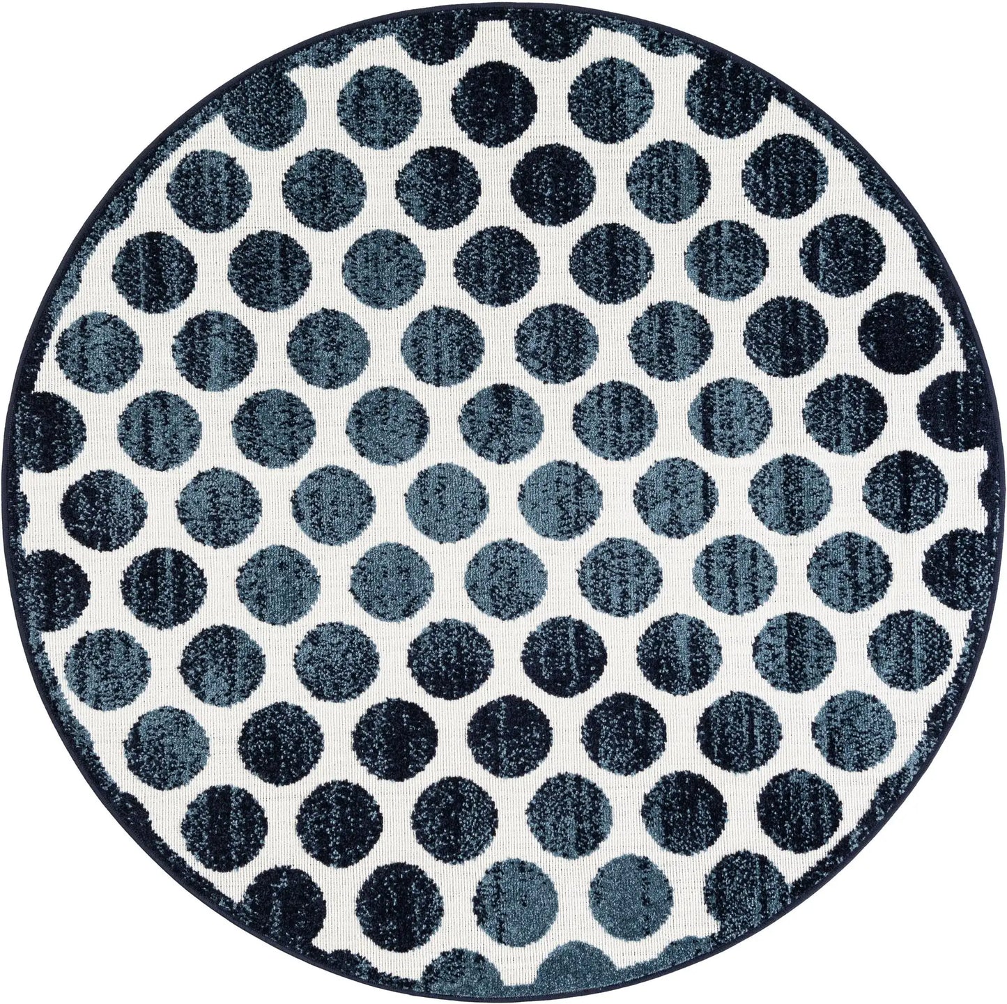 Gray Sabrina Soto Indoor/Outdoor Round Rug with Circles