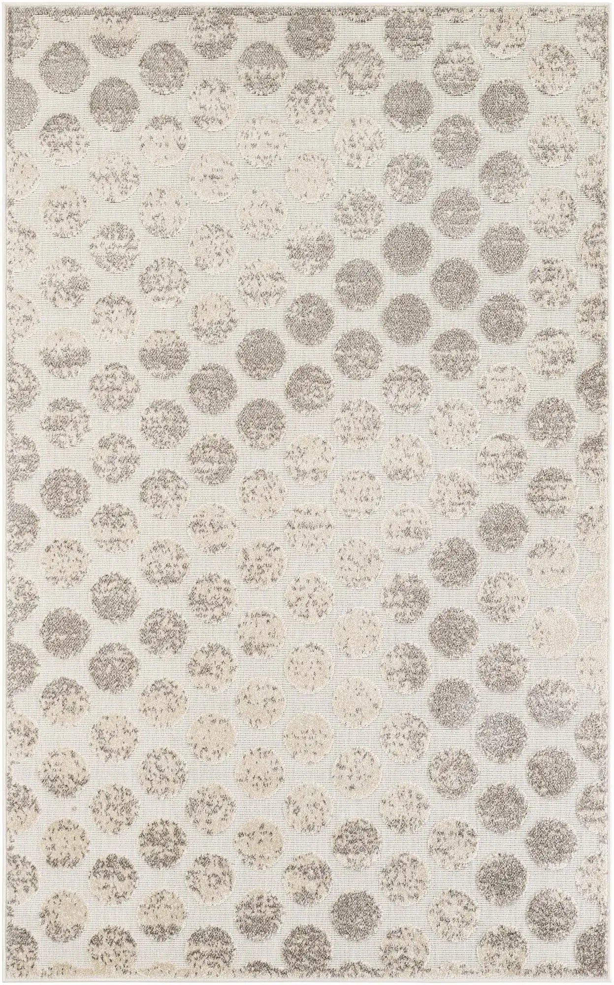 Gray Sabrina Soto Outdoor Rectangle Rug with Circles