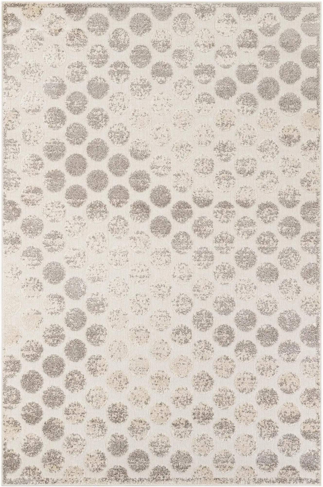 Gray Sabrina Soto Outdoor Rectangle Rug with Circles