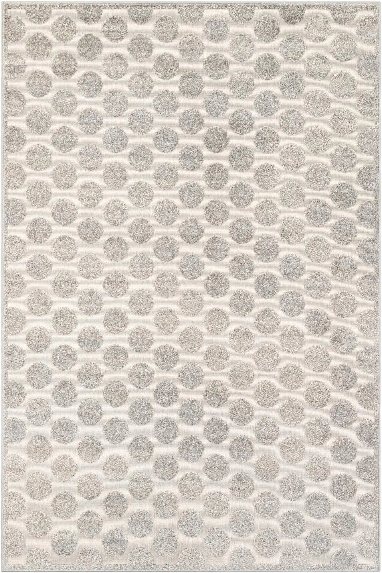 Gray Sabrina Soto Outdoor Rectangle Rug with Circles