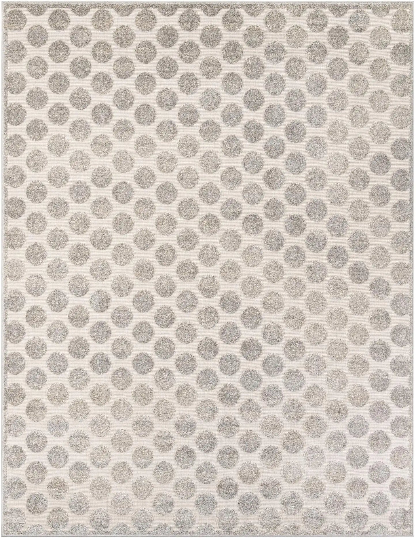 Beige and Ivory Sabrina Soto Indoor/Outdoor Rectangle Rug with Circles