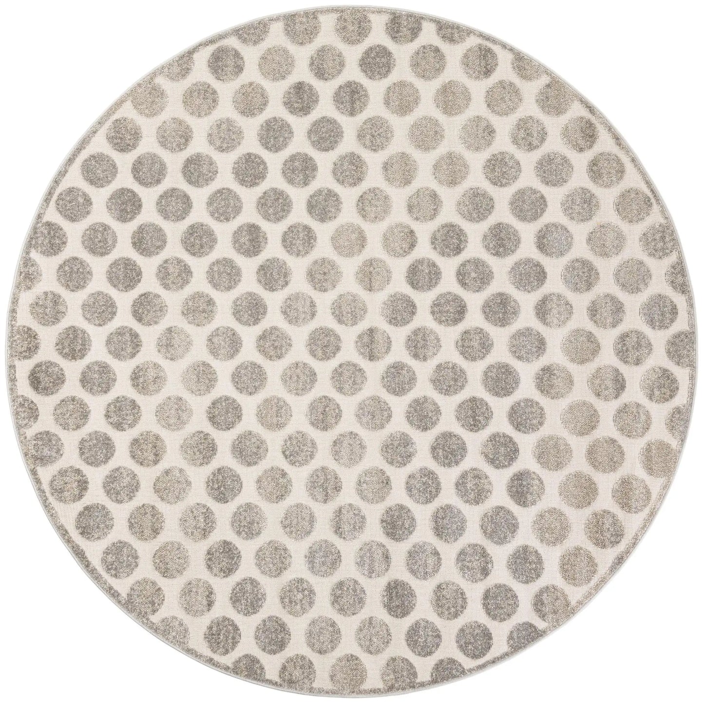 Gray Sabrina Soto Indoor/Outdoor Round Rug with Circles