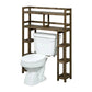 Bathroom > Bathroom Cabinets - Solid Wood Over The Toilet Bathroom Storage Unit In Medium Brown Finish