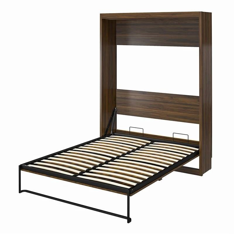 Bedroom > Bed Frames > Murphy Beds And Wall Beds - Queen Size Murphy Bed Space Saving Wall Mounted Design In Walnut Finish