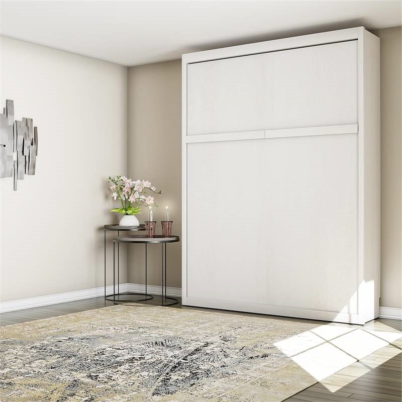 Bedroom > Bed Frames > Murphy Beds And Wall Beds - Queen Size Murphy Bed Wallbed In Ivory Oak Wood Finish