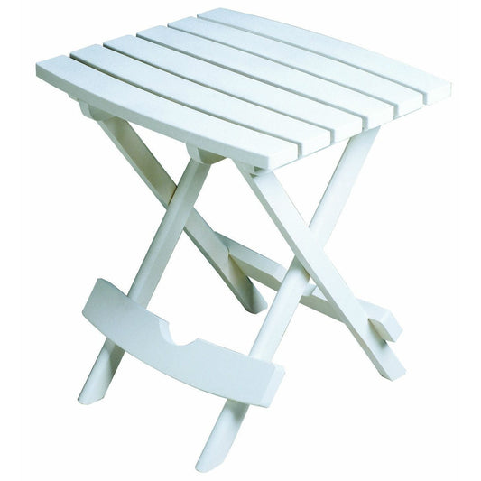 Outdoor > Outdoor Furniture > Patio Tables - Outdoor Fast Folding Patio Side Table, White Weather Resistant Resin