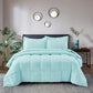 Bedroom > Comforters And Sets - Queen Size Aqua 3 Piece Microfiber Reversible Comforter Set