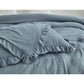 Bedroom > Comforters And Sets - Queen Oversized Blue Ruffled Edge Microfiber Comforter Set