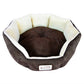Bedroom > Cat And Dog Beds - Mocha Beige Round Oval Pet Bed For Small Dogs Or Cats