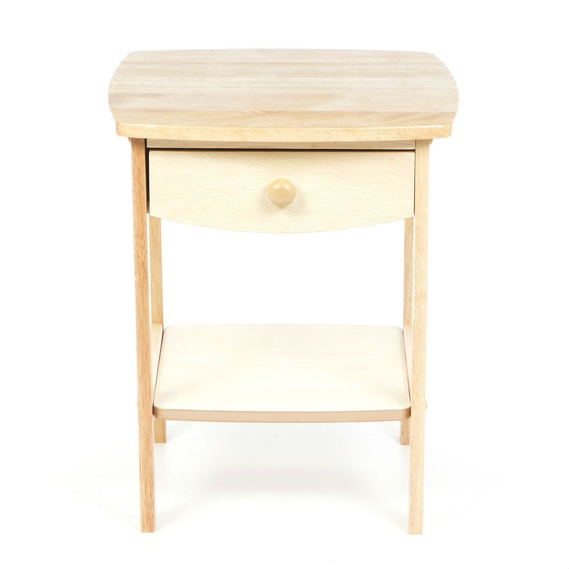 Bedroom > Nightstand And Dressers - Natural Wood Finish 1-Drawer Bedroom End Table Nightstand